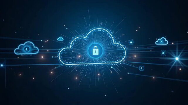 High Efficiency Cloud Server Infrastructure: Secure Hosting & Scalable Virtual Environments for Enterprise Digital Services - Photo Stock Concept with Left Space