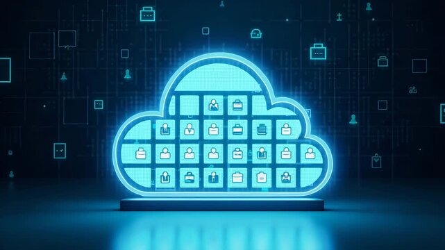 High Efficiency Cloud Server Infrastructure: Secure Hosting & Scalable Virtual Environments for Enterprise-Grade Digital Services - Photo Stock Concept with Empty Space