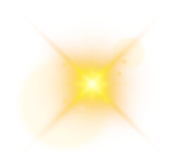 Shine glowing star. PNG Golden Spark isolated	