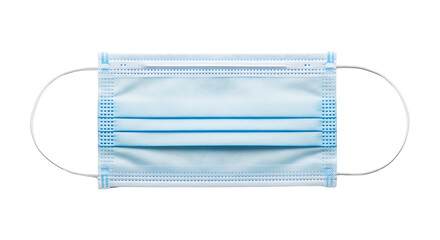 Medical Mask with Transparant Background Protect Yourself & Others, Blue Protection Layered, Isolated and Sanitary