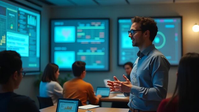 Innovaci?n pedag?gica: Clase interactiva del maestro que impulsa tecnolog?a, colaboraci?n y participaci?n activa en actividades acad?micas contempor?neas.