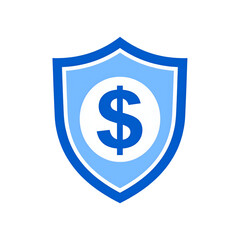 Financial Security Icon: A blue shield icon symbolizes financial protection and security, with a dollar sign at its center. This image conveys a sense of safety and reliability in financial matters.
