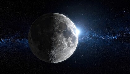 Fototapeta premium Half moon in space with star dust