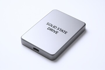 Fototapeta premium Portable solid state drive USB external memory storage device for data backup.