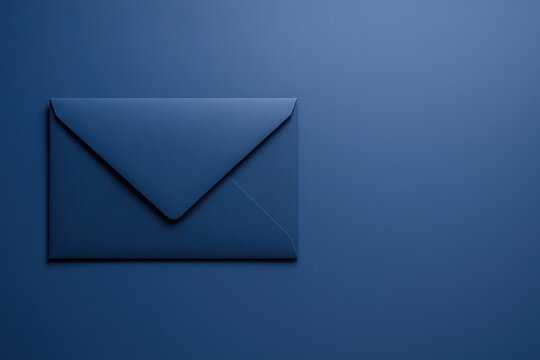 Close-up of a closed blue envelope on a matching blue background for communication. - Powered by Adobe