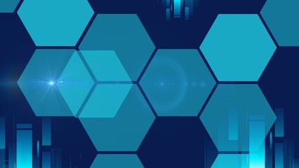 abstract blue background with hexagons
