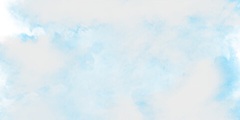 abstBlue Irregular Stains and Splatter P.Background with clouds on blrint. Blue Smoke,rasmooth cloudy sky blue background with bright vignette studio banner.ct blue watercolor splash stroke background