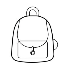 Obraz premium Line art vector school backpack with decorative keychains design
