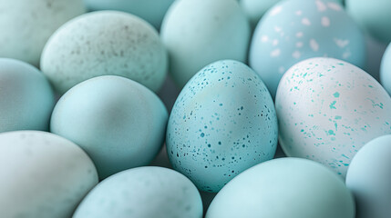easter eggs, dyed blue dye on white surface 