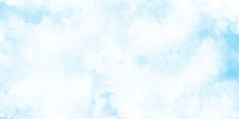 abstract background featuring a soft gradient from vibrant sky blue, Blue pastel sky with white fluffy cloud. Cloudscape background. Soft cumulus clouds backdrop.  Beautiful blue watercolor.