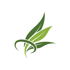 Vibrant Organic Leaf Design. Abstract illustration of lush green foliage intertwined, symbolizing natural growth, environmental renewal, and ecological harmony. A fresh, clean emblem.