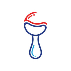 Dynamic Maraca Instrument Icon. This vibrant illustration features a stylized percussion device, perfect for lively branding. Its fluid lines and bold colors evoke rhythm and energetic movement.