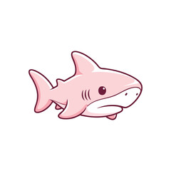Adorable Pink Baby Shark. Captivating illustration of a sweet marine creature. This charming character embodies innocence, perfect for kids themes and aquatic designs.