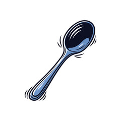 Vibrant Blue Utensil Illustration. Striking vector artwork of a kitchen implement, featuring a glossy design. This modern graphic art piece conveys stylish simplicity.