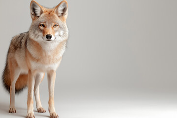 Fototapeta premium Coyote portrait in the wild showcases its fur and keen instincts in a natural setting