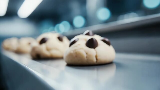 Freshly Baked Chocolate Chip Cookies on a Metal Surface