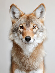 Fototapeta premium Coyote wild canine portrait in nature, capturing animal fur and eyes with wildlife focus