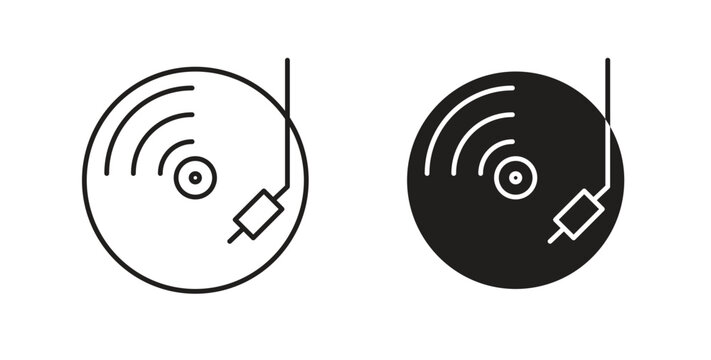 Vinyl icon for websites and mobile minimalistic flat design.