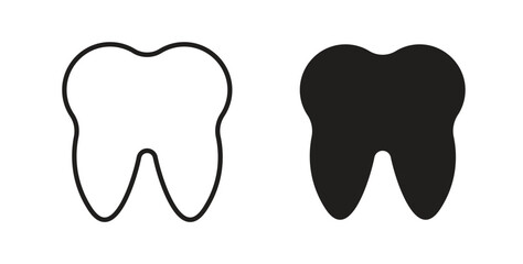 Tooth icon for websites and mobile minimalistic flat design.