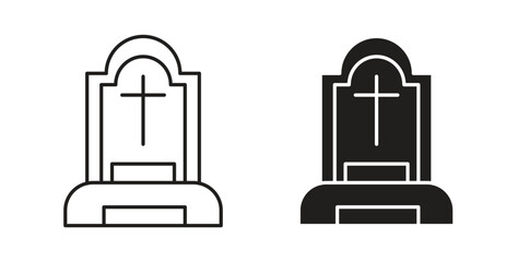 Tombstone icon for websites and mobile minimalistic flat design.