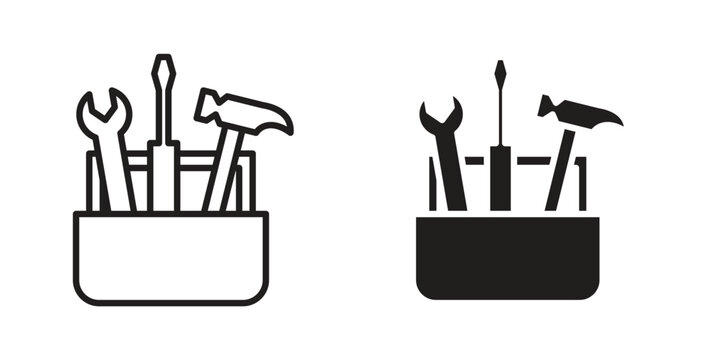 Toolbox icon for websites and mobile minimalistic flat design.