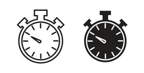 Stopwatch icon for websites and mobile minimalistic flat design.