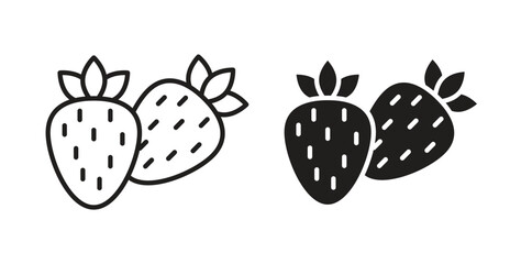 Strawberry icon for websites and mobile minimalistic flat design.