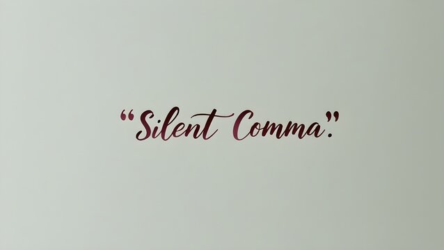 This captivating image presents the phrase &ldquo;Silent comma&rdquo; in a gracefully flowing handwritten scrip
