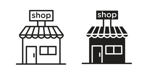 Shop icon for websites and mobile minimalistic flat design.