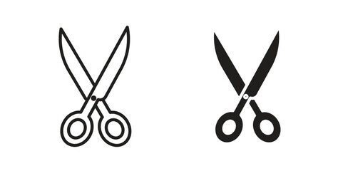 Scissors icon for websites and mobile minimalistic flat design.