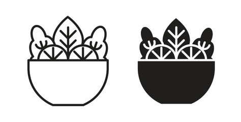 Salad icon for websites and mobile minimalistic flat design.