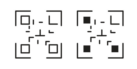 Qrcode icon for websites and mobile minimalistic flat design.