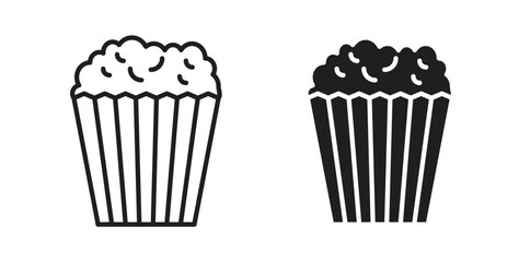 Popcorn icon for websites and mobile minimalistic flat design.
