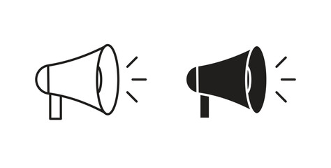 Megaphone icon for websites and mobile minimalistic flat design.