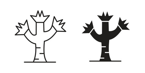 Joshua tree icon for websites and mobile minimalistic flat design.
