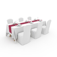 3d render Banquet Table and Chair design element Furniture