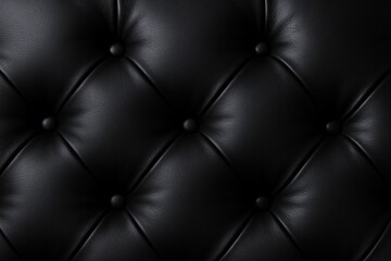 Obraz premium Close-up of black leather tufted upholstery with deep button details and smooth texture.