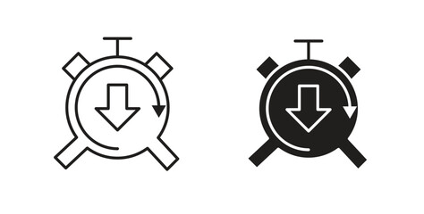 Down time icon for websites and mobile minimalistic flat design.