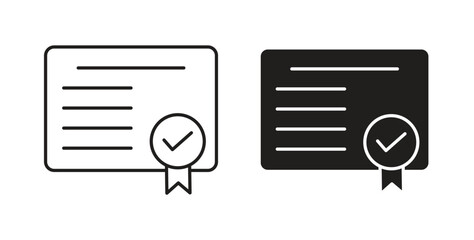 Diploma icon for websites and mobile minimalistic flat design.