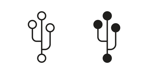 Code branch icon for websites and mobile minimalistic flat design.
