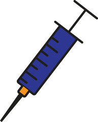 Dental syringe icon representing anesthesia injection or local numbing in dentistry with transparent background