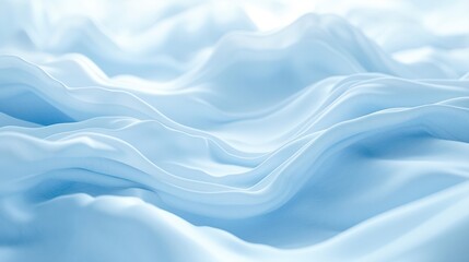 Soft blue fabric waves creating a serene and calming atmosphere for design and creative projects