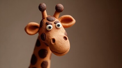 Close-up of a handcrafted giraffe figurine