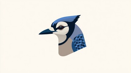 Close-up profile view of a blue jay's head