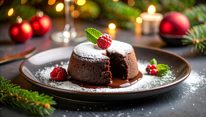 Dessert with Powdered Sugar Stock