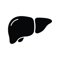 Human Liver Organ: Anatomy and Digestive System Black Vector Icon