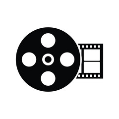 Film Reel and Strip Icon: Movie and Cinema Production Vector
