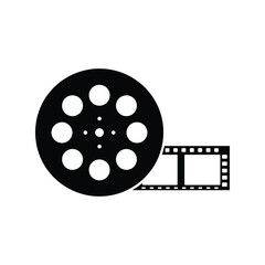 Film Reel and Strip Icon: Movie and Cinema Production Vector