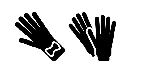 Simple Black and White Glove Icons: Elegant and Minimalist Design