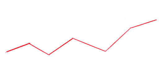 Red ink pen line, underline, isolated on transparent background. Simple ink pen scribble effect. Suitable for business and school presentation design.